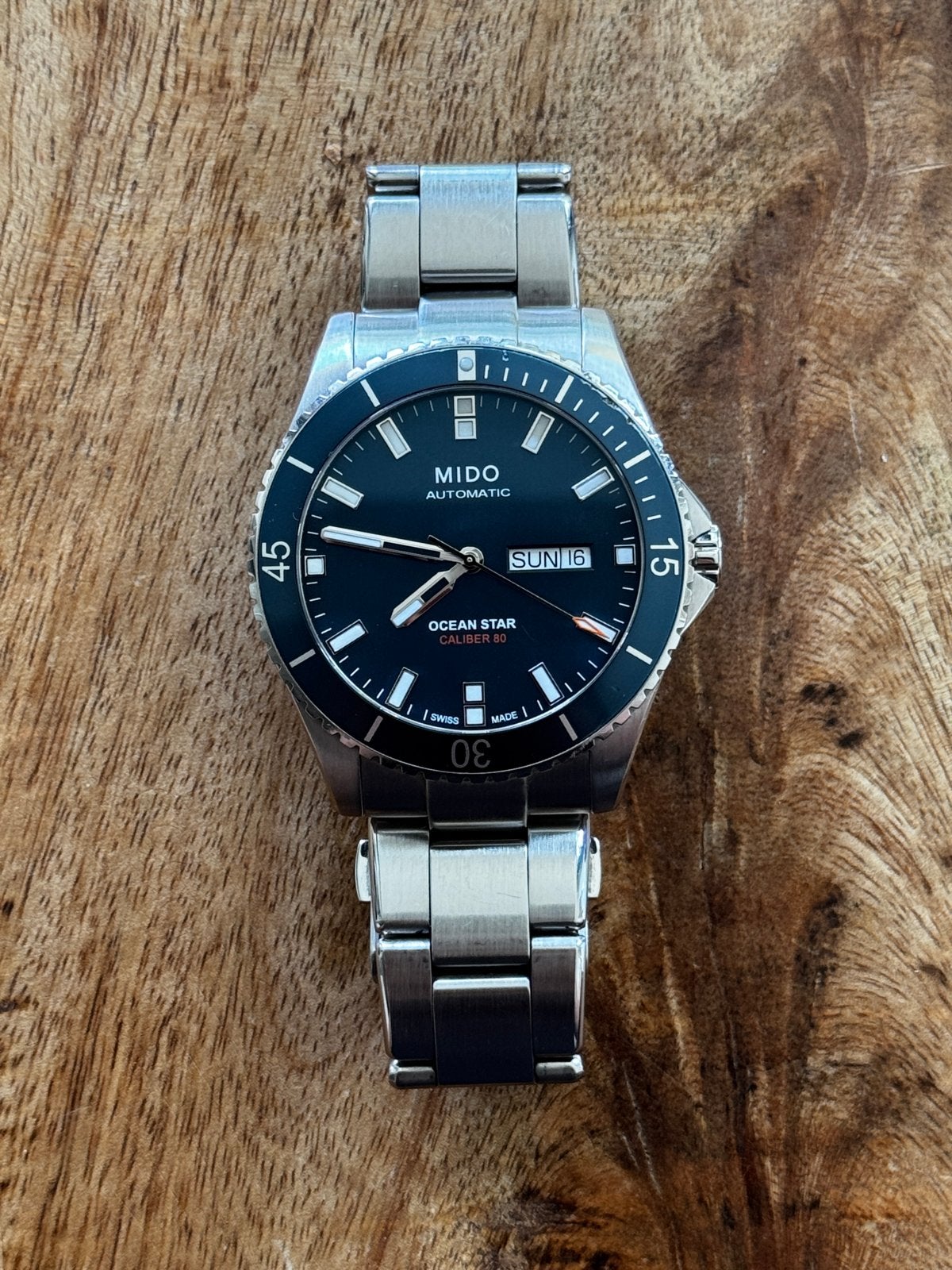 Mido Ocean Star 200 Blue Dial: Zwitsers Automatisch Horloge⁠, Gebruikt, Staal, Polshorloge, Ophalen