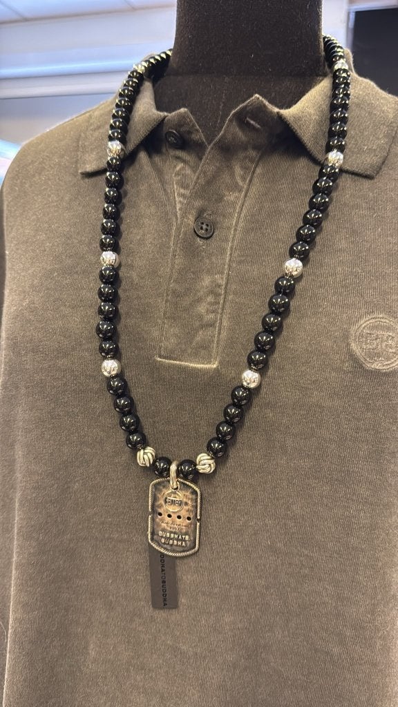 BUDDHA TO BUDDHA KETTING 188 SPIRIT BEAD ONYX € 649,00, Ophalen of Verzenden, Nieuw, Zwart, Zilver