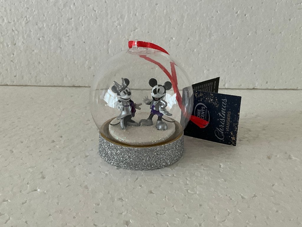 Disney Mickey mouse - globe - kerstbal, Ophalen of Verzenden, Mickey Mouse, Zo goed als nieuw, Beeldje of Figuurtje