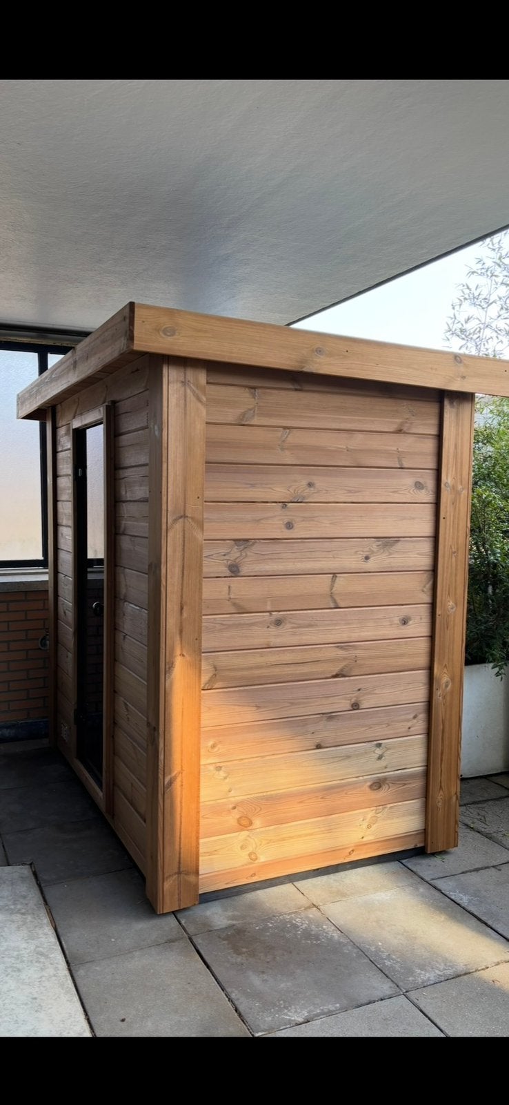 Inruil buitensauna thermowood 120x180. Zo goed als nieuw., Ophalen of Verzenden, Zo goed als nieuw, Fins of Traditioneel, Complete sauna