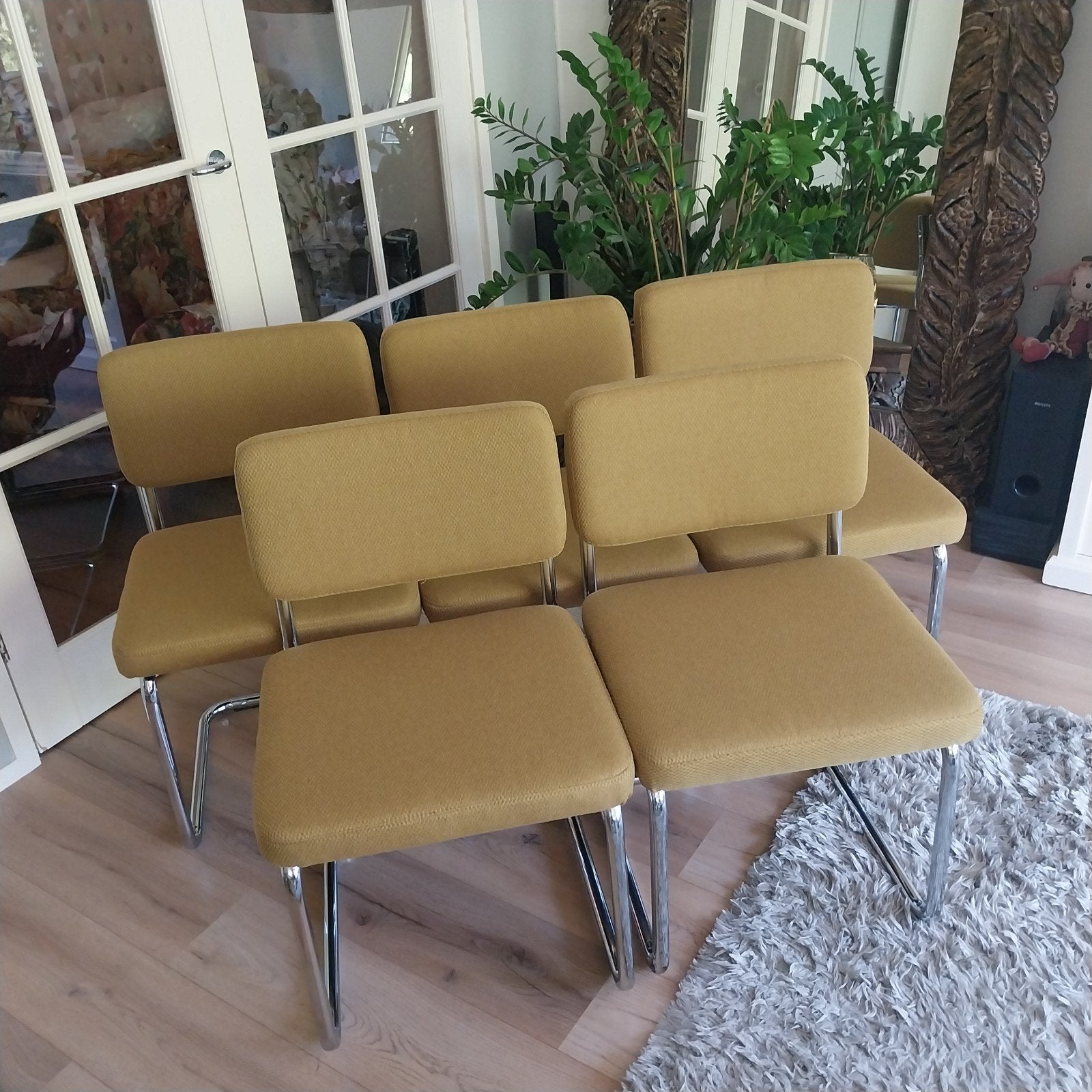 Buisframe eetkamerstoelen, Ophalen, Zo goed als nieuw, Design retro vintage, Vijf, Zes of meer stoelen