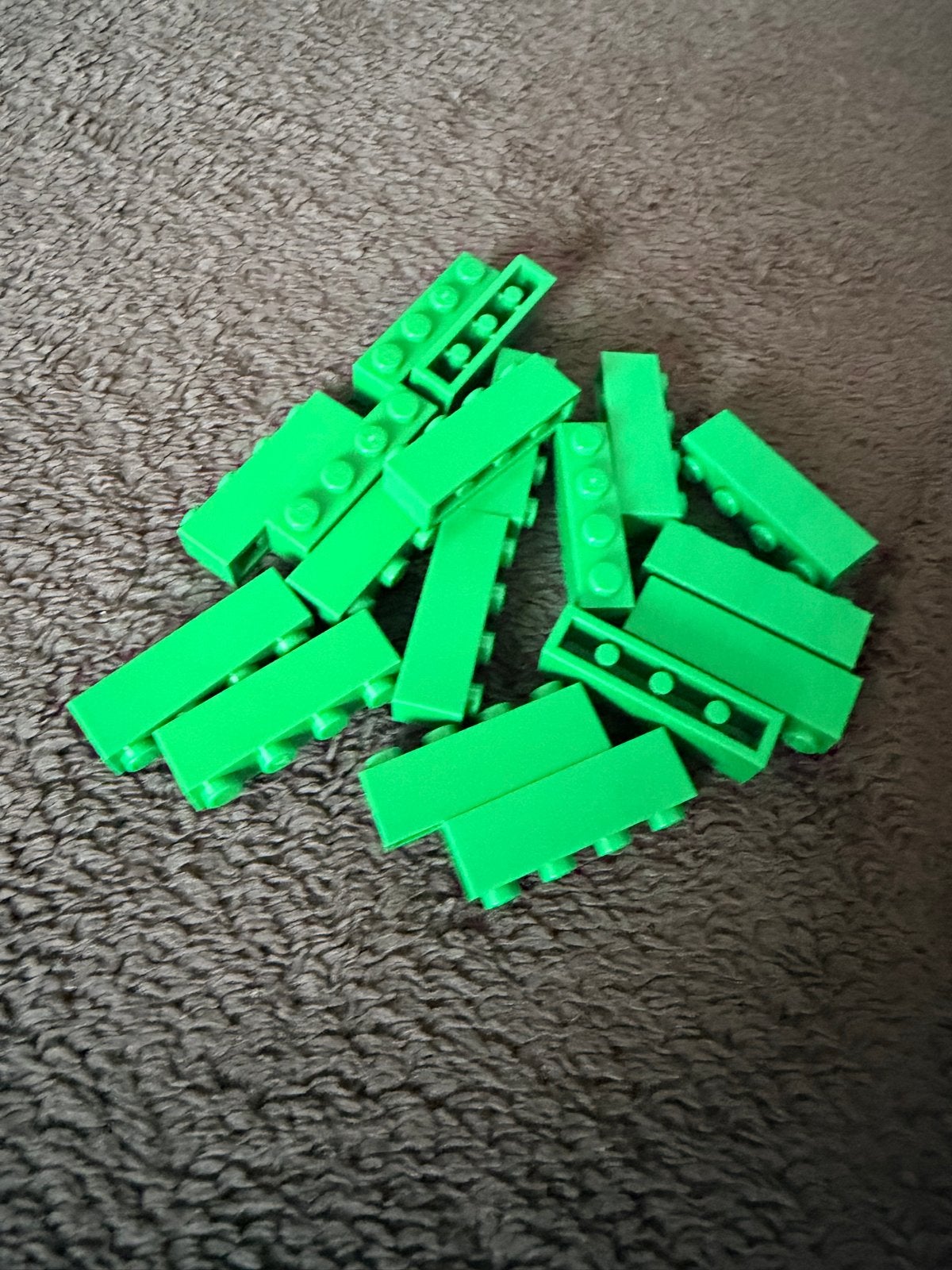 Lego 1x4 studs, groen, 18 stuks, Ophalen of Verzenden, Gebruikt, Losse stenen, Lego