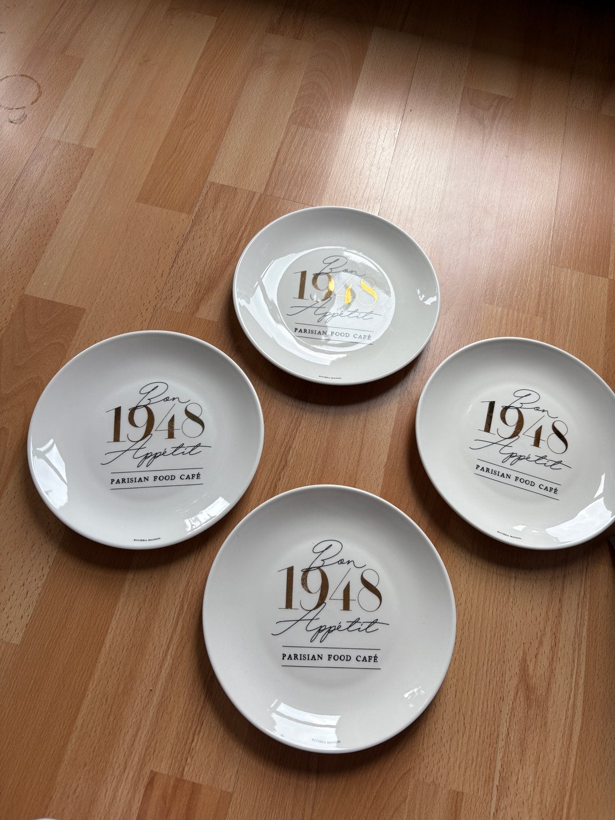 Riviera Maison Bon Appetit borden - set van 4, Ophalen, Gebruikt, Overige merken, Bord(en)