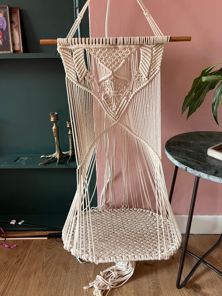 Kattenhangmat macrame, Ophalen of Verzenden, Zo goed als nieuw, Beige