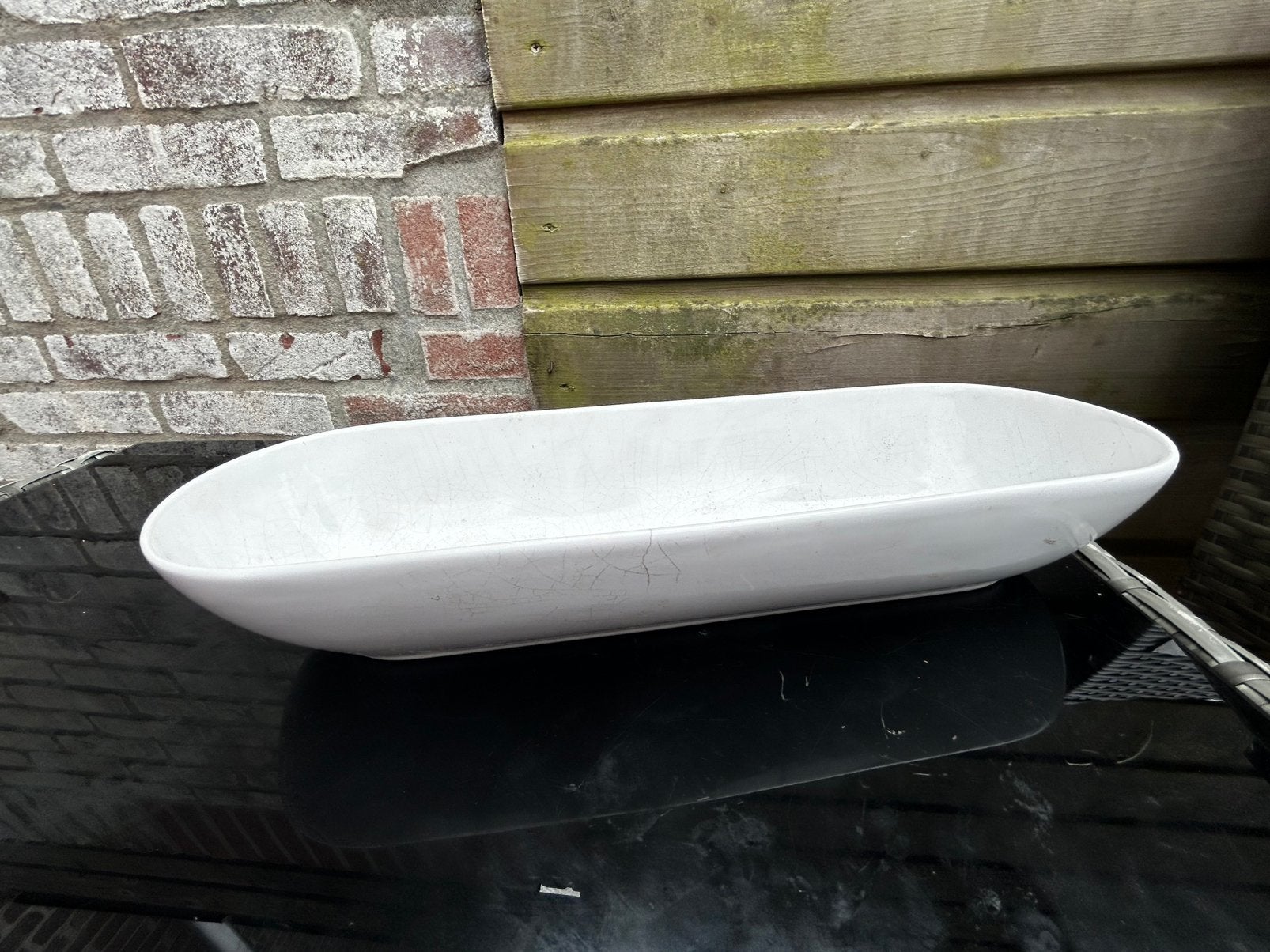 Witte ovale schaal - decoratief en veelzijdig, Antiek en Kunst, Ophalen of Verzenden