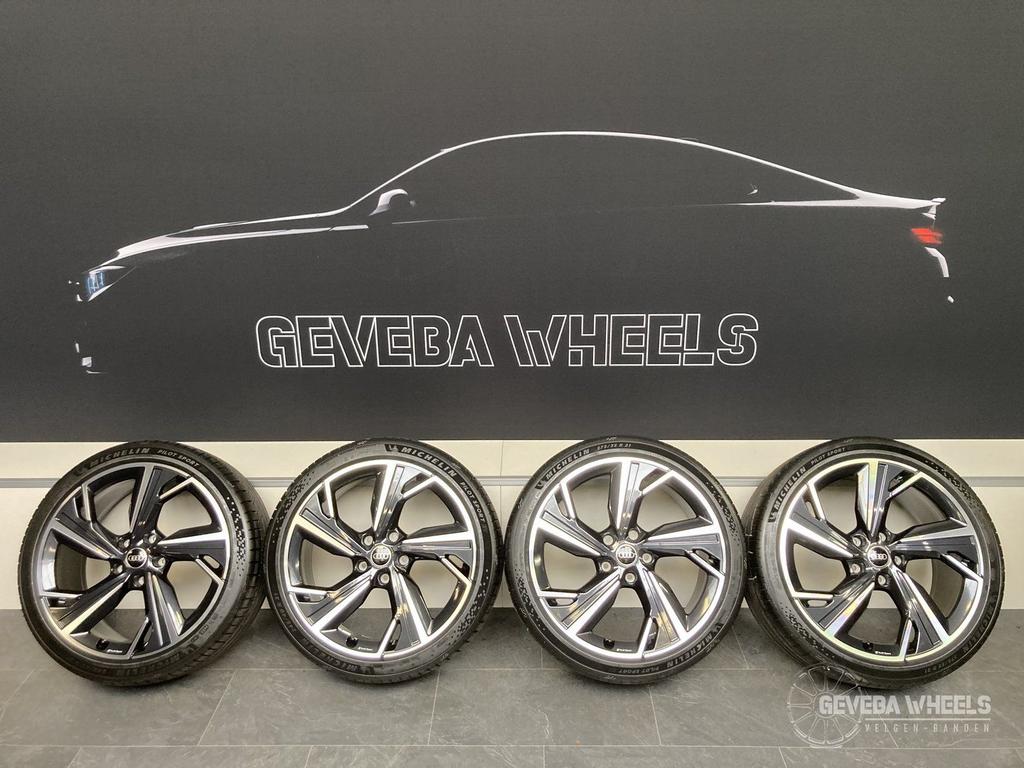 21” originele Audi A6 Etron velgen + banden breedset 5x130, Auto-onderdelen, Banden en Velgen, -, -, Banden en Velgen, Zomerbanden