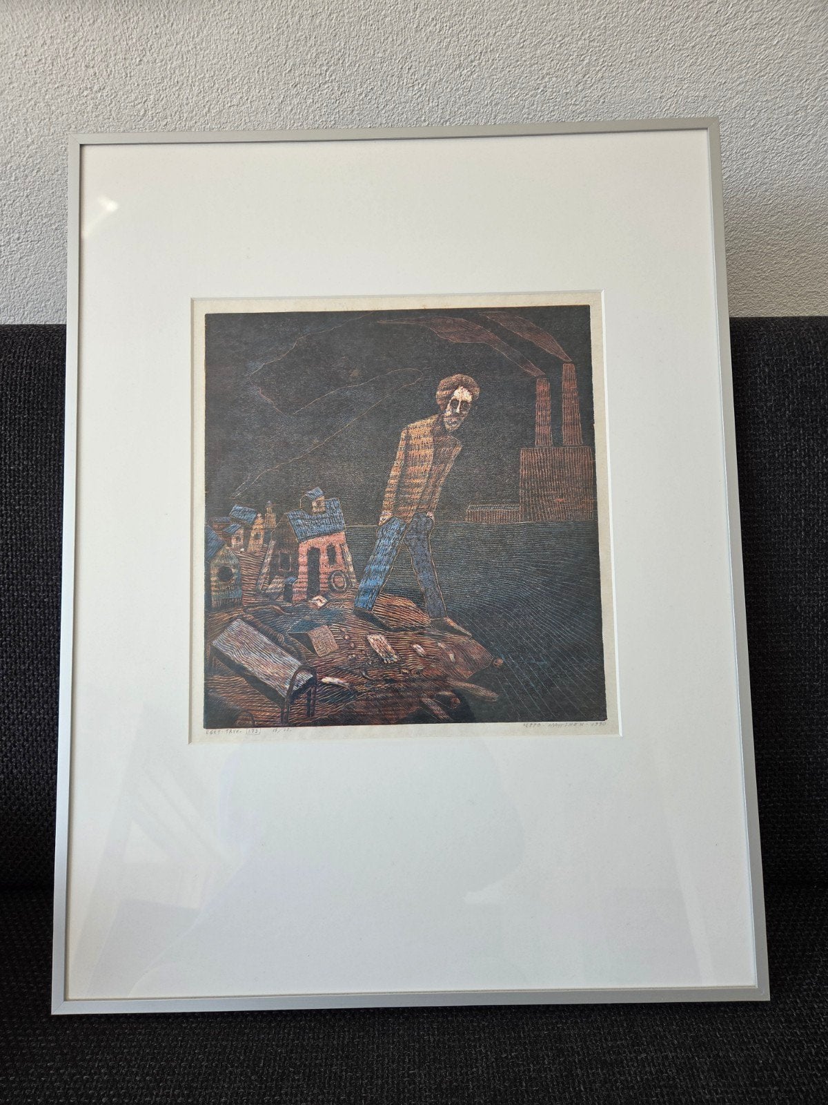 Unieke kunstprint van Seppo Mattinen - 1990, Ophalen, Expressionistisch, Gesigneerd, Print
