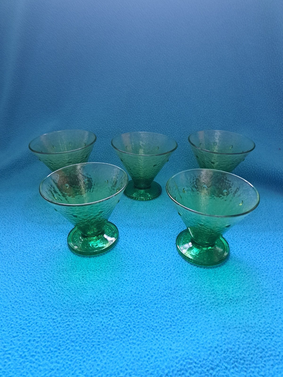 5 groene cocktailglazen, Ophalen, Glas