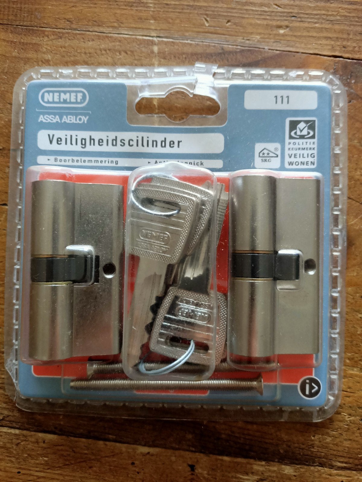 Nemef veiligheidscilinder 111/9 61mm, Ophalen of Verzenden, Nieuw, Slot