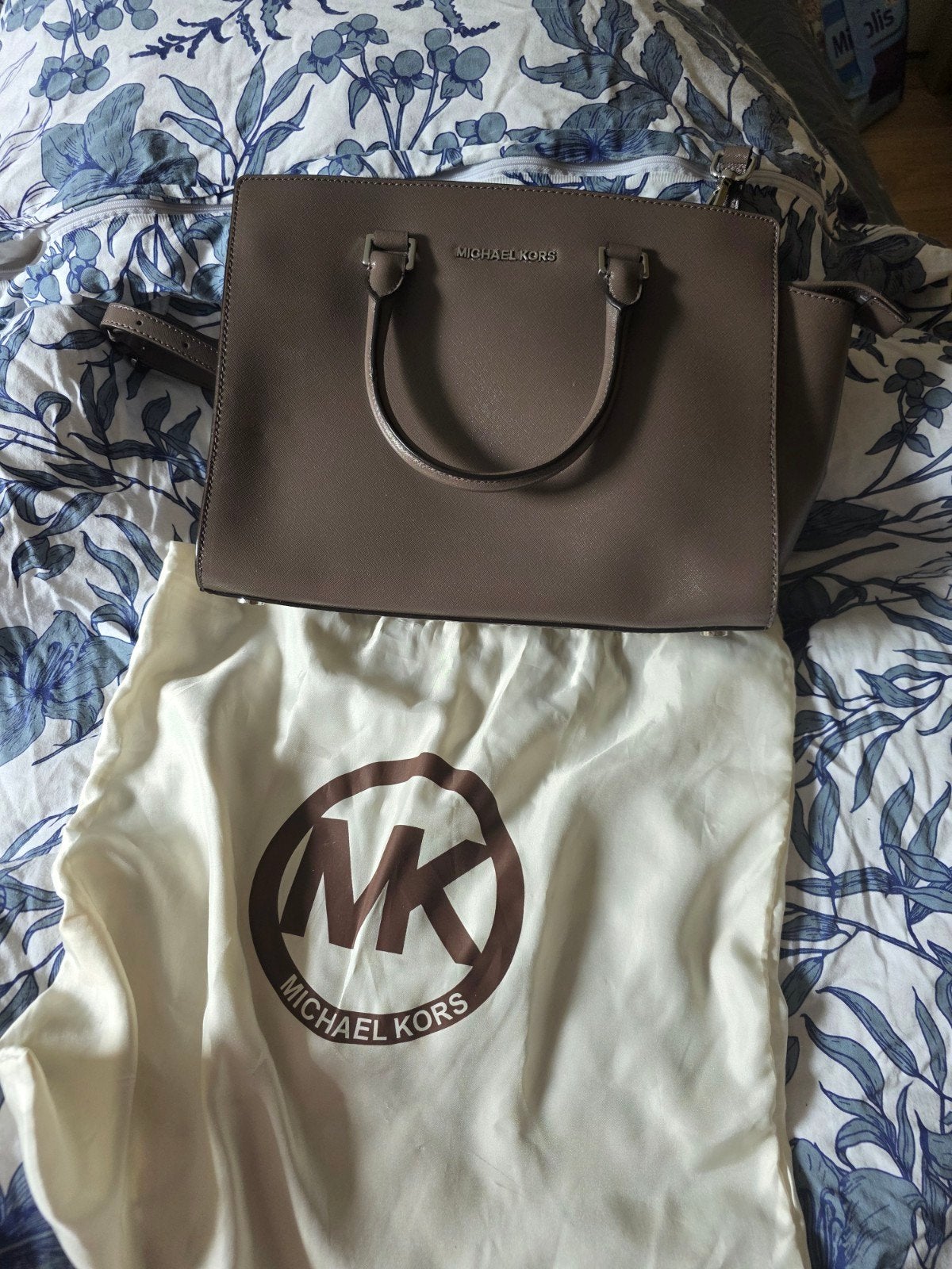 Michael Kors Handtas - Taupe/Grijs, Ophalen of Verzenden, Zo goed als nieuw, Grijs, Handtas