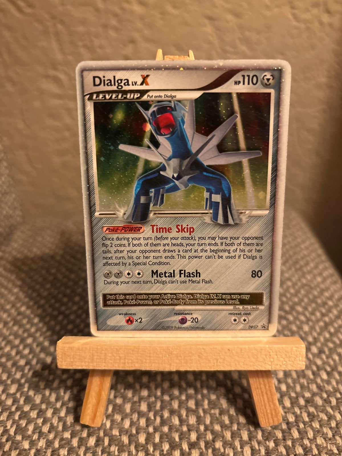 Dialga LV.X DP37 Pokémon Kaart - Zeer Zeldzaam, Ophalen of Verzenden, Zo goed als nieuw, Losse kaart, Foil
