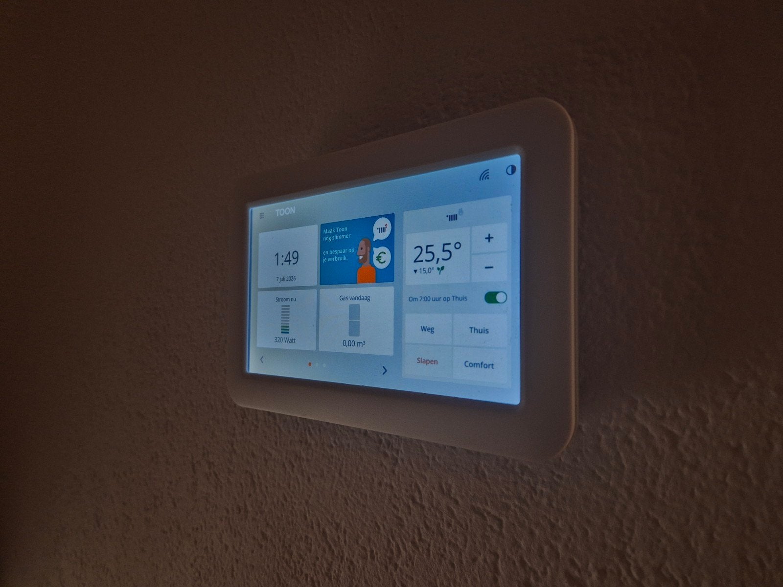 Toon slimme thermostaat - Zo goed als nieuw, Doe-het-zelf en Verbouw, Ophalen of Verzenden, Slimme thermostaat, Zo goed als nieuw