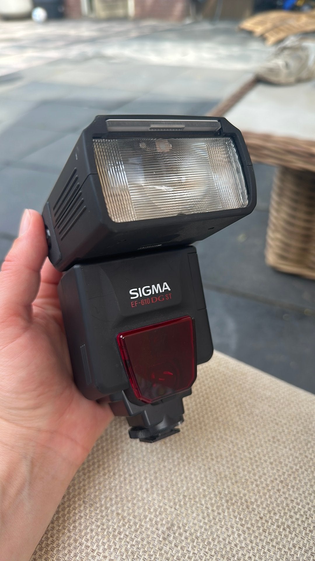 Canon flitser Sigma EF-610 DG ST, Audio, Tv en Foto, Fotografie | Flitsers, Ophalen of Verzenden, Gebruikt, Sigma, Kantelbaar