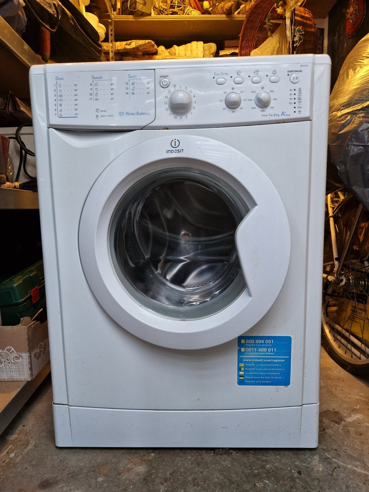 Indesit Voorlader Wasmachine IWC6165 - 6kg, 1600 toeren, Ophalen, Gebruikt, 4 tot 6 kg, 1600 toeren of meer