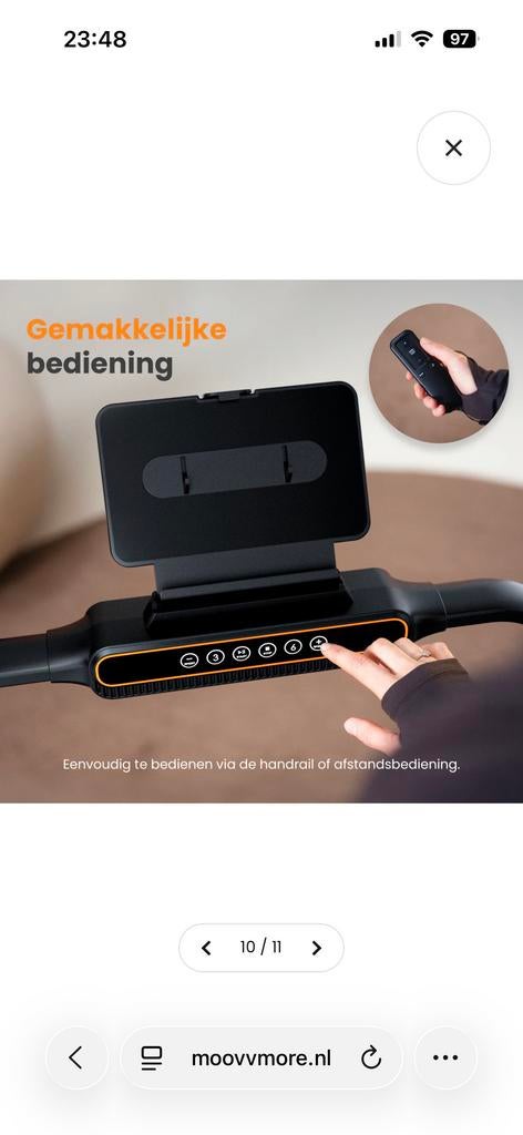 Moovvmore Loopband met helling - Compact & Stil, Ophalen, Zo goed als nieuw, Metaal, Loopband