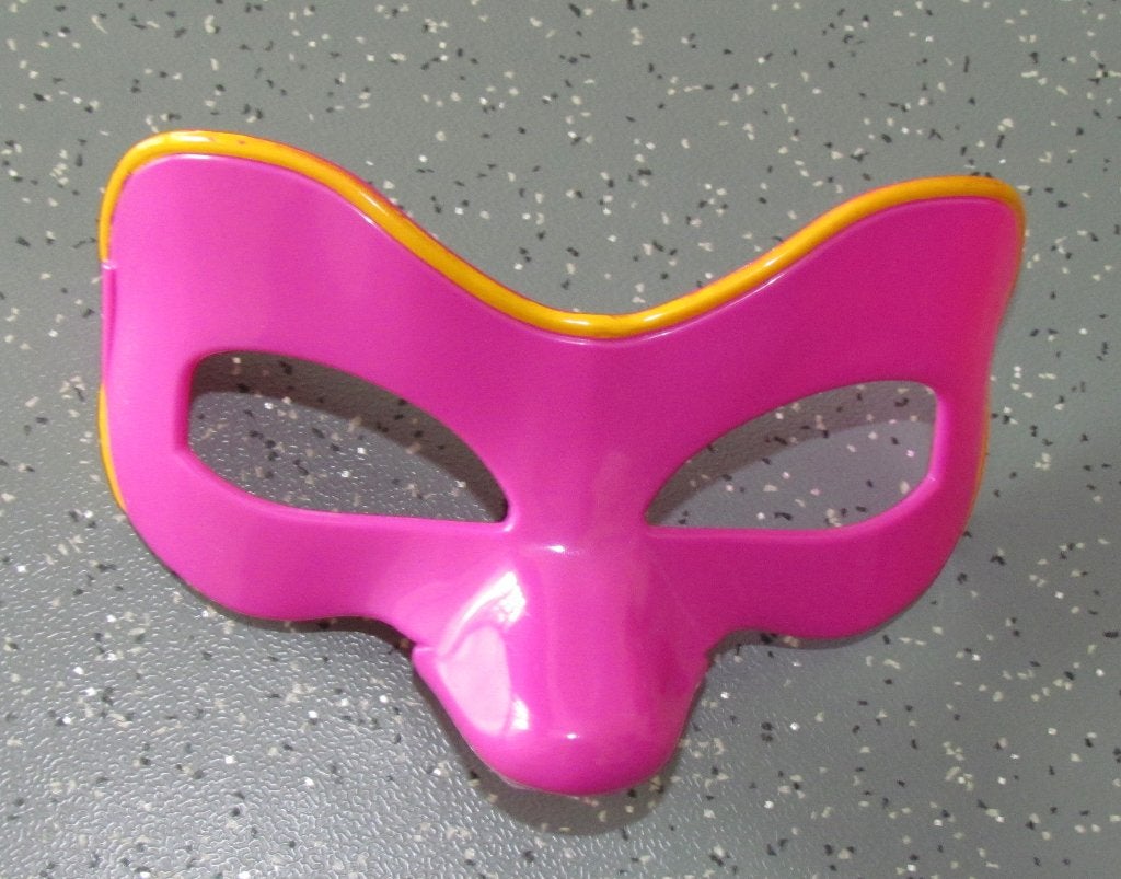 Carnavalsmasker - Roze met geel, Maat 38/40 (M), Carnaval, Ophalen of Verzenden, Accessoires