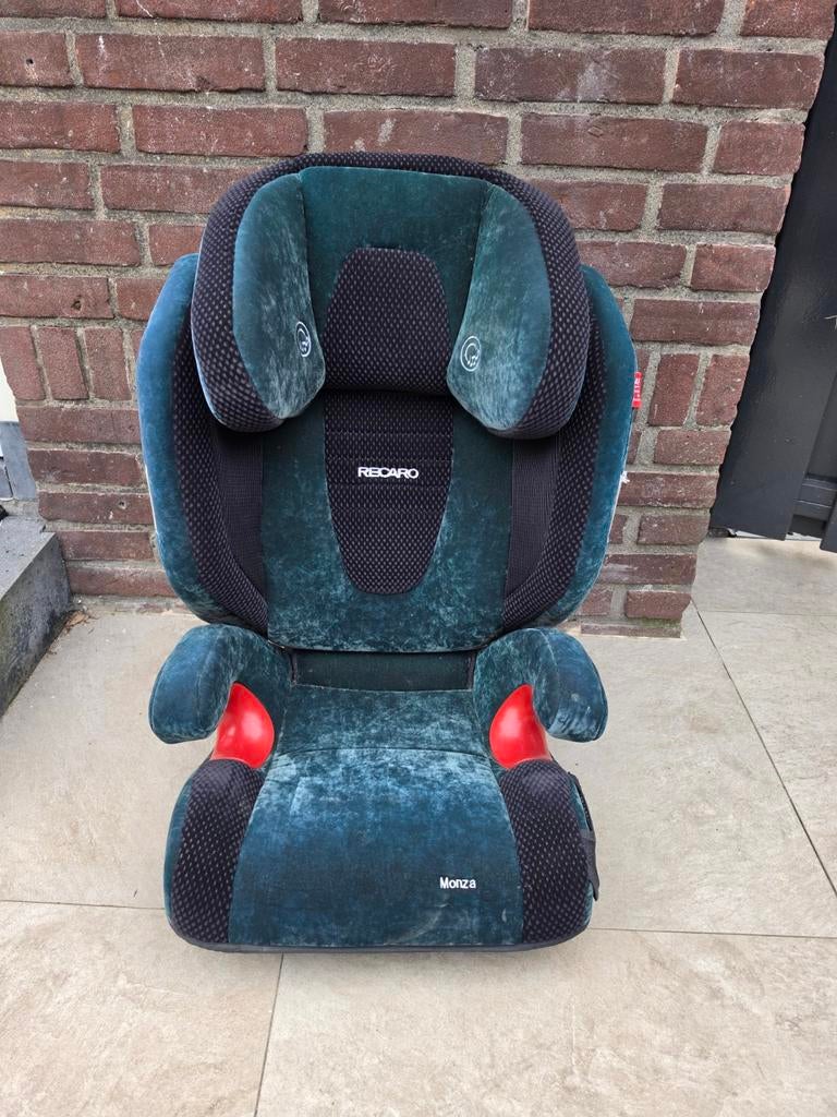 Recaro Monza autostoel - Groen/Blauw, Autogordel of Isofix, Gebruikt, 15 t/m 36 kg, Zijbescherming