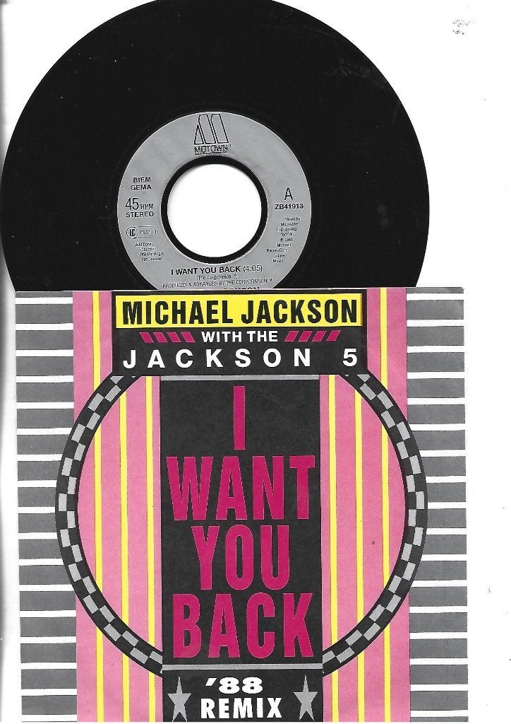 MICHAEL JACKSON SINGLE 7" I WANT YOU BACK 1988 REMIX, Fotohoes, Ophalen of Verzenden, Zo goed als nieuw, Pop
