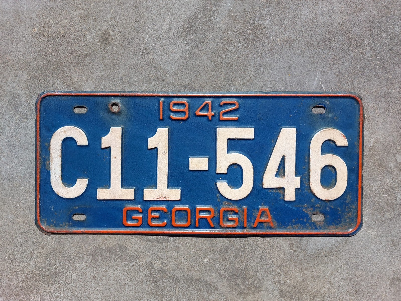 Kenteken 1942 Georgia USA Nummerplaat Nummerbord, Verzamelen, Ophalen of Verzenden, Gebruikt, Auto's