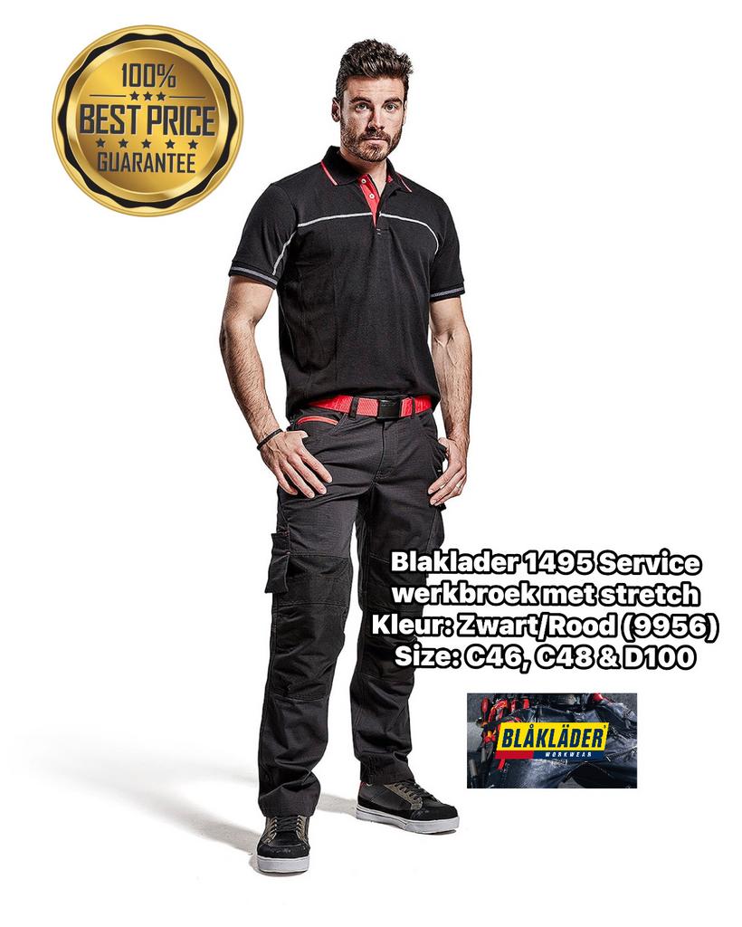 Blaklader 1495 Service Werkbroek Stretch Zwart/Rood Nieuw, Ophalen of Verzenden, Nieuw