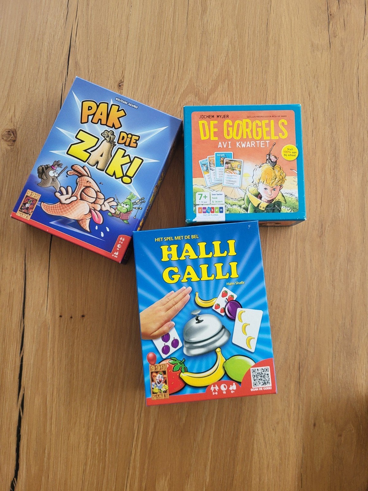 Bordspellen: Pak Die Zak!, De Gorgels Kwartet, Halli Galli, Een of twee spelers, Ophalen of Verzenden, Gebruikt, Diverse