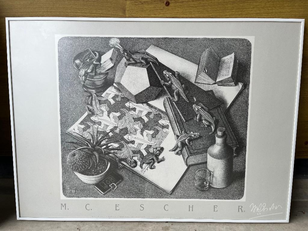 Escher Reptiles - ingelijste poster, Ophalen, Met lijst, Rechthoekig Liggend, Zo goed als nieuw