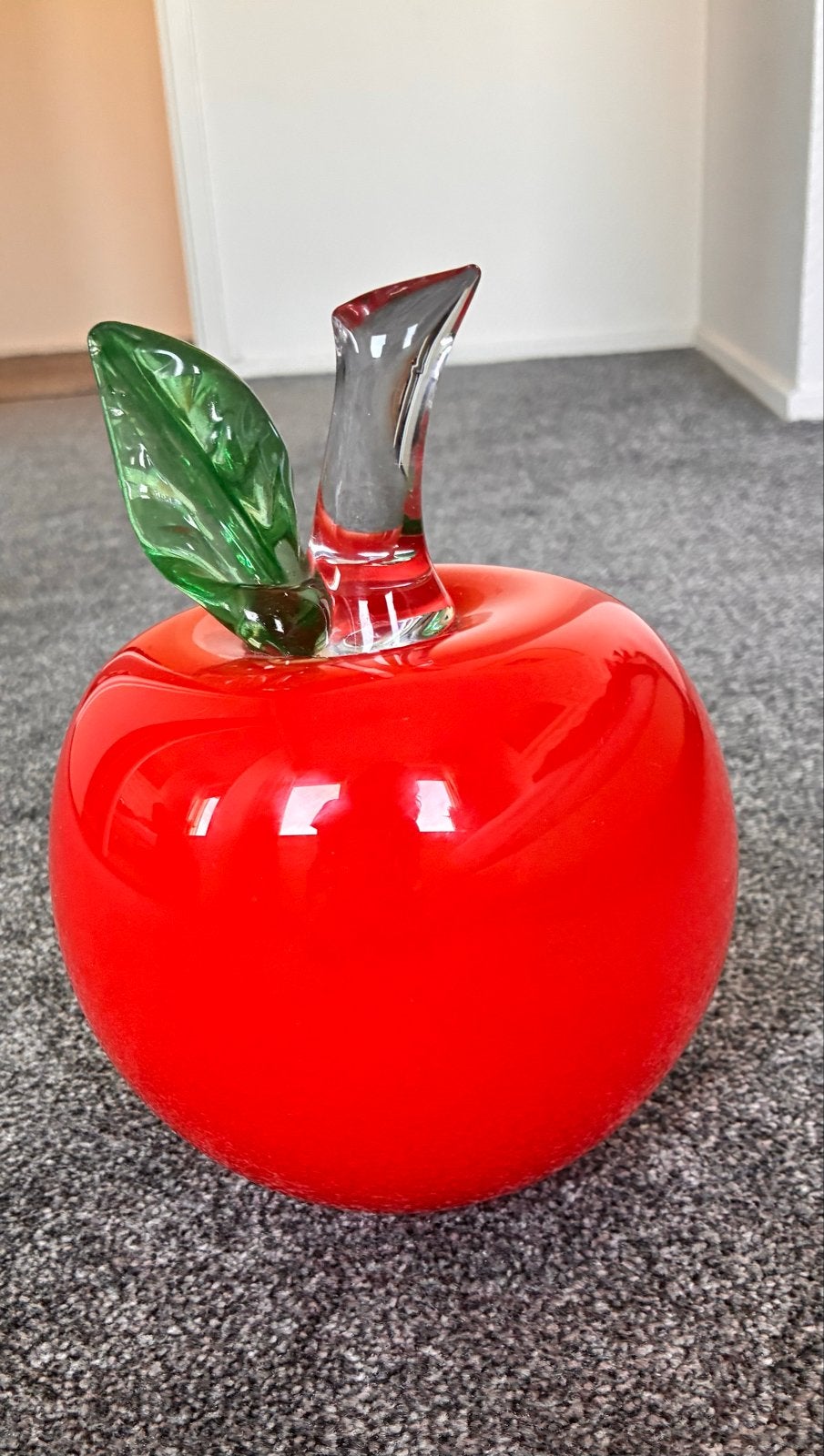 Decoratieve glazen appel, Ophalen, Object, Rood, Glas