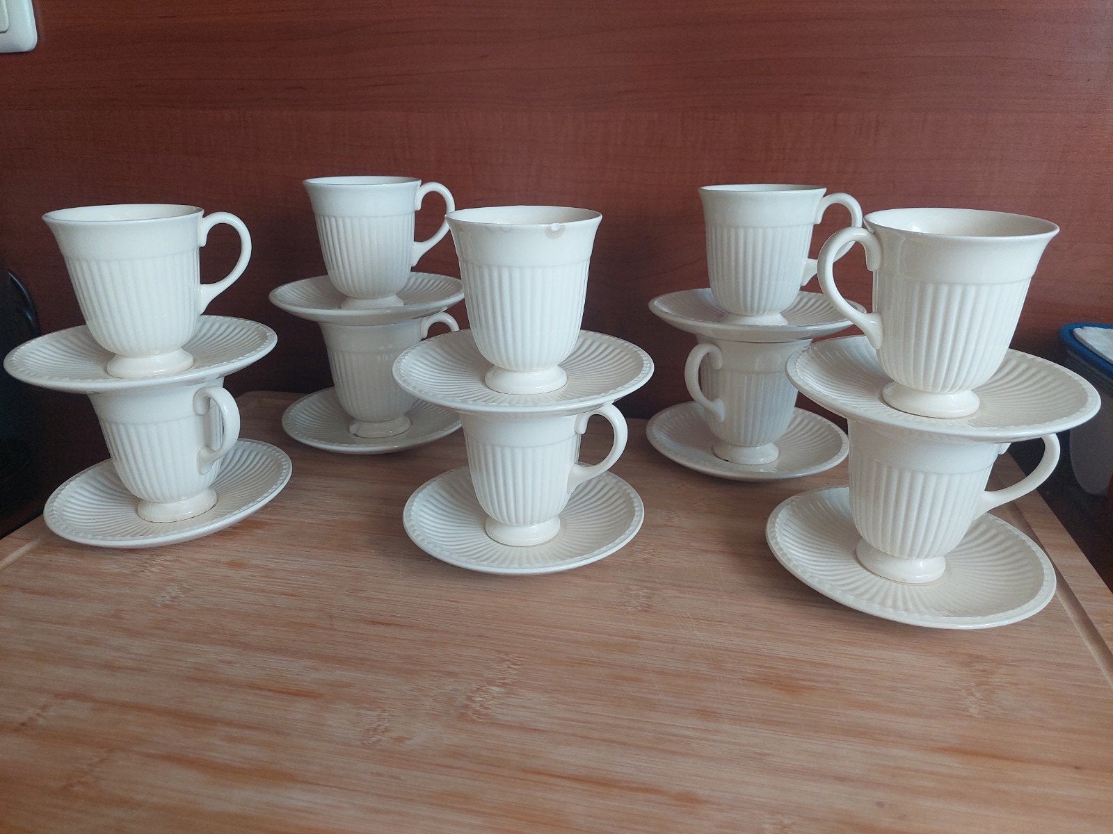 Set van 10 wedgwood EMDE Kop en Schotels, Gebruikt, Ophalen of Verzenden, Kop(pen) en/of Schotel(s), Wedgwood