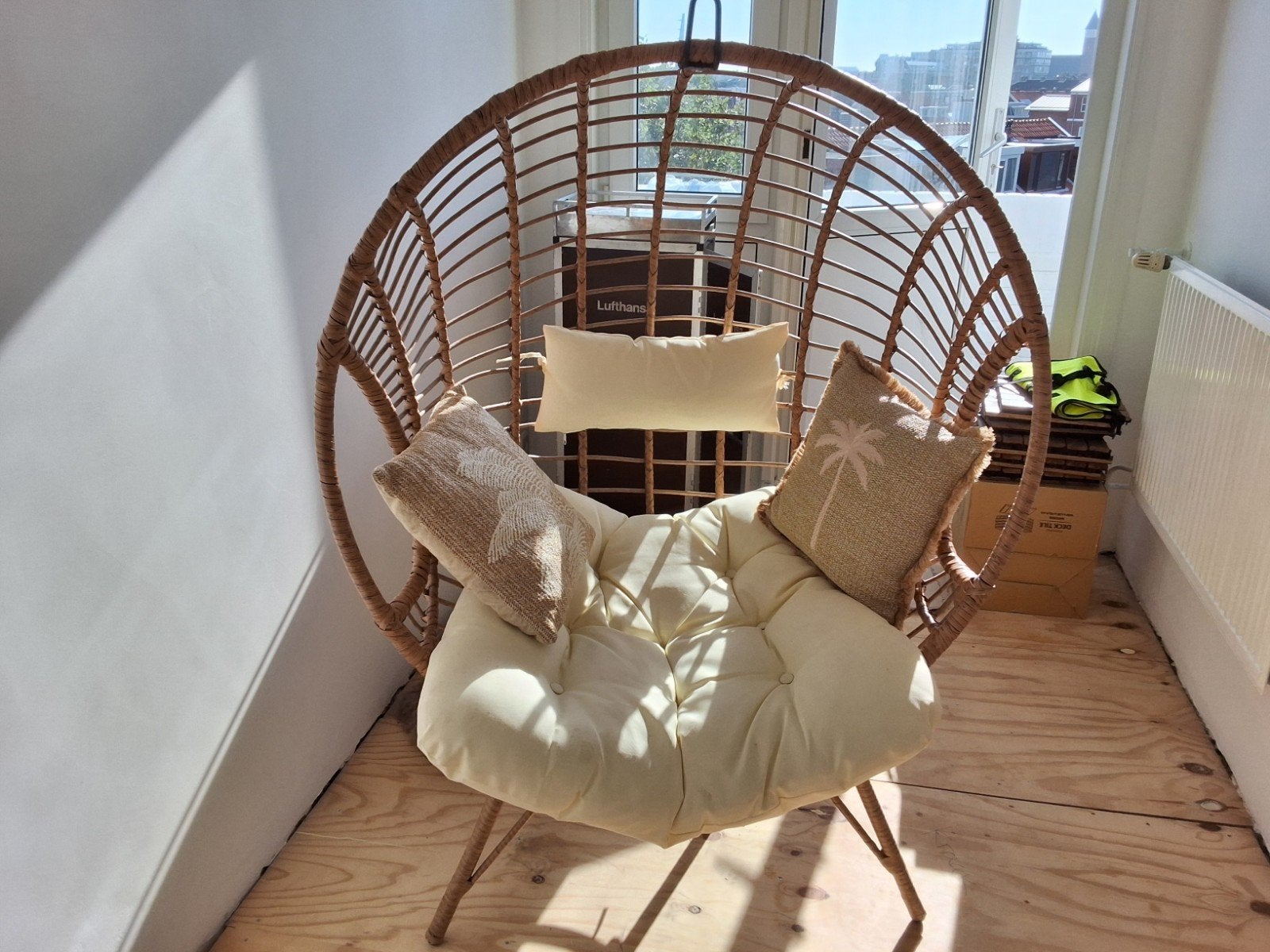 Egg Chair hangstoel, Ophalen, Bruin, Bohemian, Modern, Zo goed als nieuw