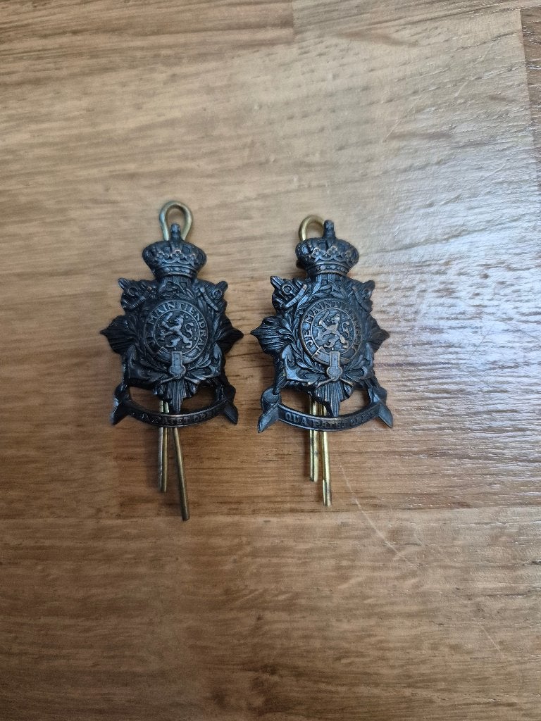 Korps mariniers set kraagemblemen (2), Ophalen of Verzenden, Marine, Nederland, Embleem of Badge