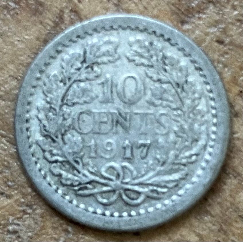 10 cent 1917 Wilhelmina, Ophalen, Zilver, 10 cent, Koningin Wilhelmina