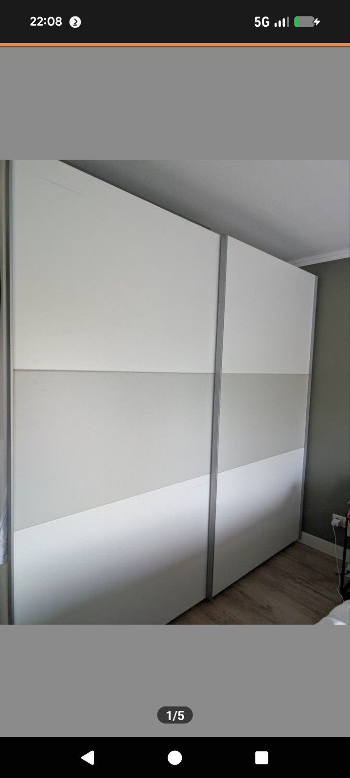 Schuifdeurkast Napoli wit/grijs met softclose KLEIN BEDRAG, Met deur(en), 200 cm of meer, Ophalen of Verzenden, Zo goed als nieuw