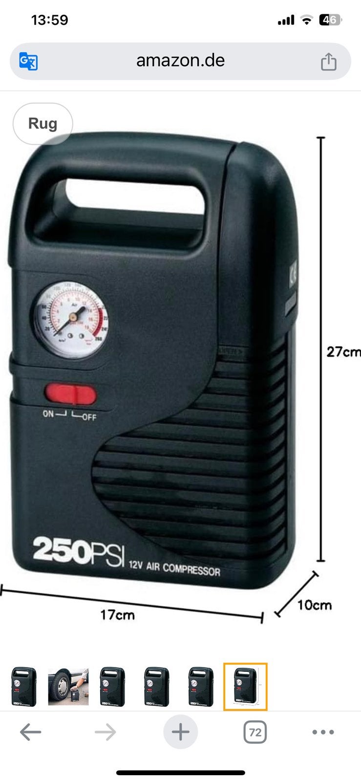 Air compressor 12 Volt, Ophalen of Verzenden, Zo goed als nieuw