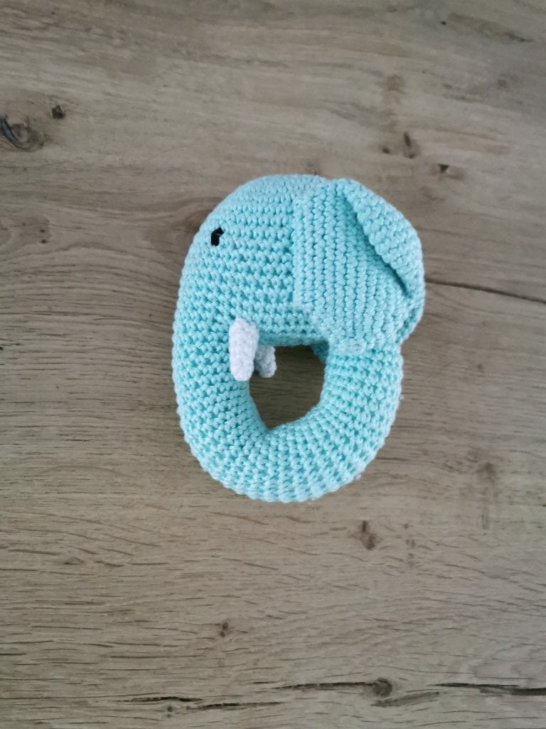 Rammelaar olifant, Kinderen en Baby's, Ophalen of Verzenden, Zo goed als nieuw, Rammelaar, Met geluid