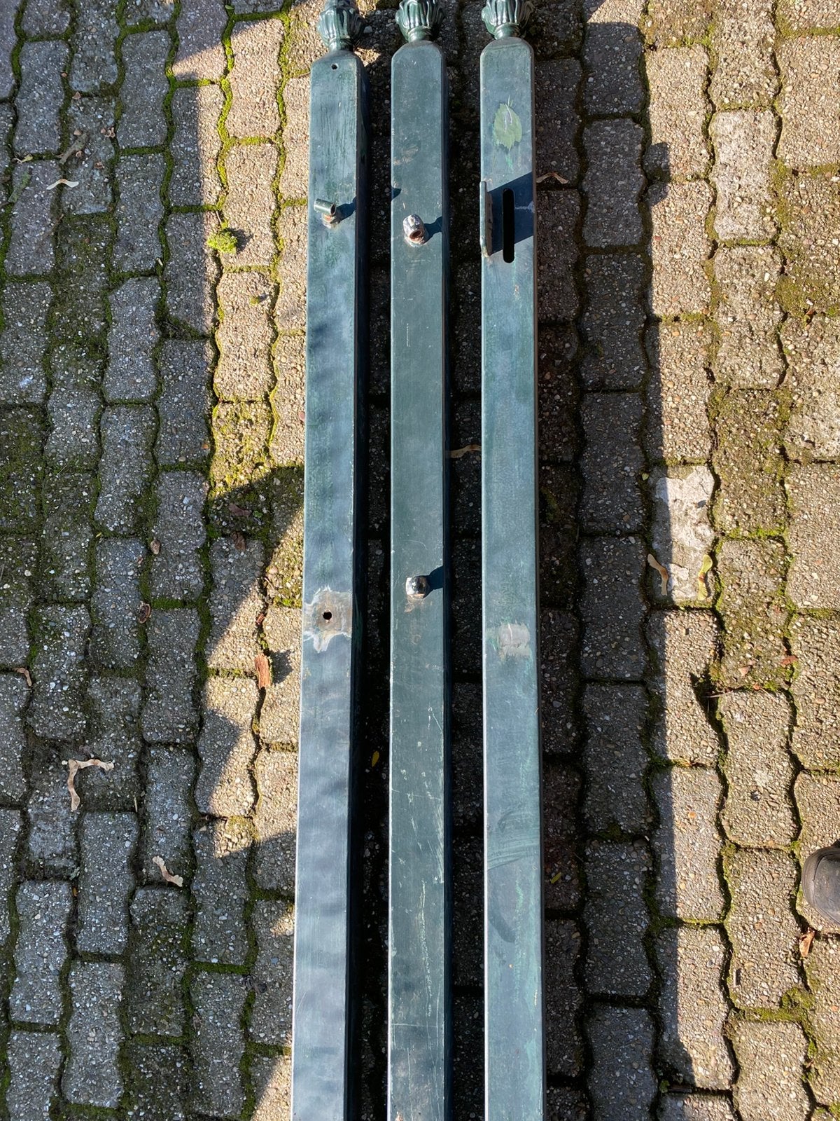 3 gegalvaniseerde tuinpalen, Tuin en Terras, Ophalen, Zo goed als nieuw, Draaipoort