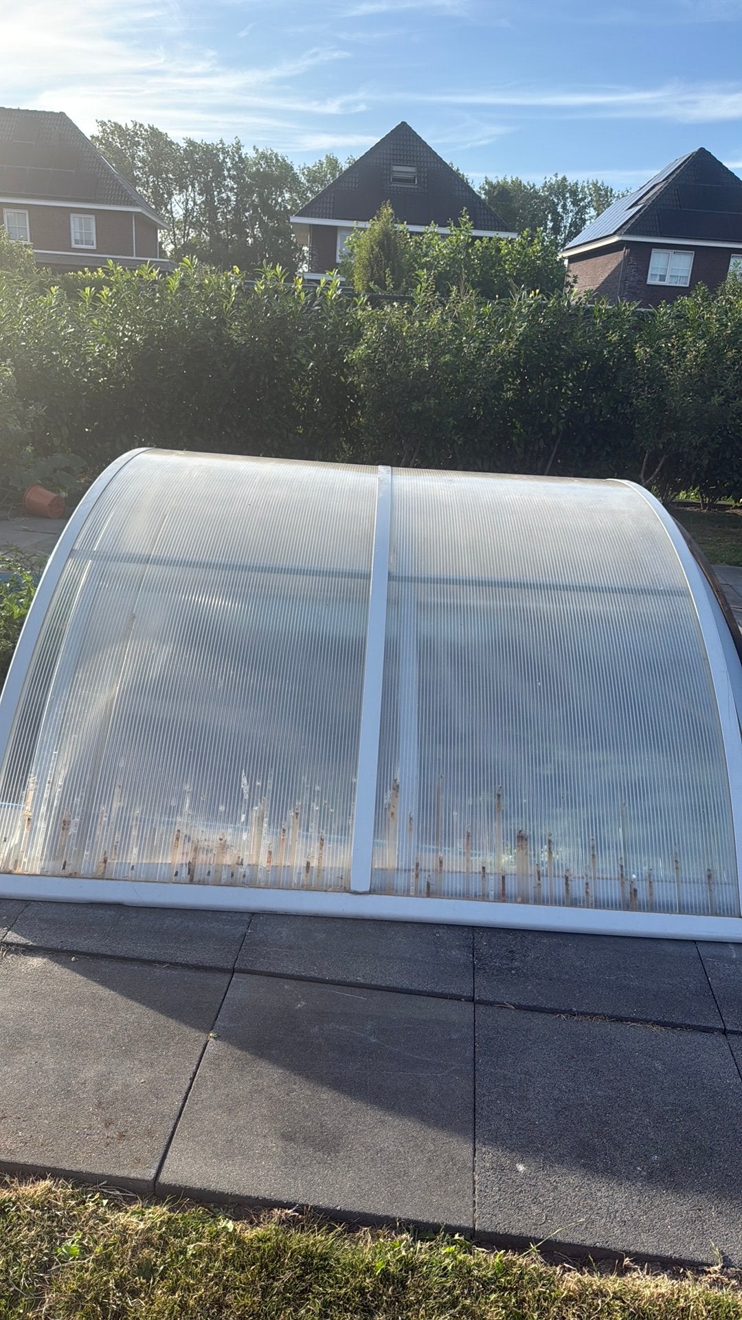 GRATIS – Zwembadoverkapping 6x3 – zelf ophalen, Tuin en Terras, Kassen, Ophalen of Verzenden, Glas, Zo goed als nieuw, Aluminium