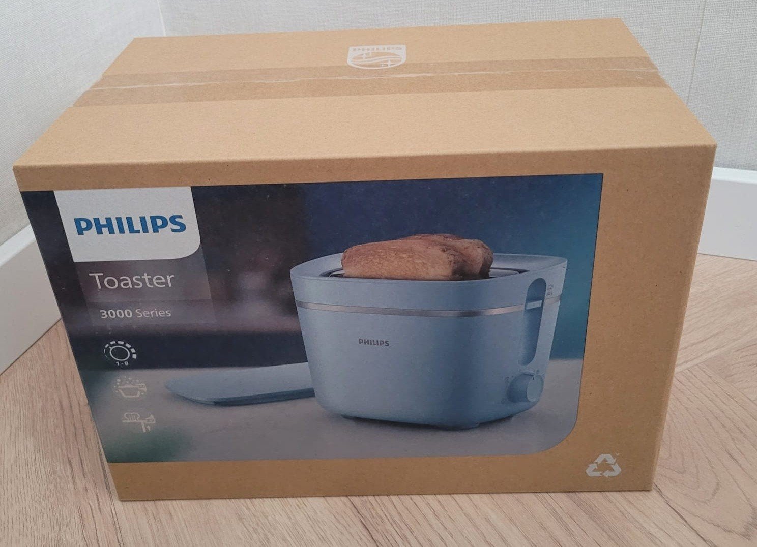 Nieuwe Philips Toaster 3000 Serie - Babyblauw, Ophalen of Verzenden, Nieuw