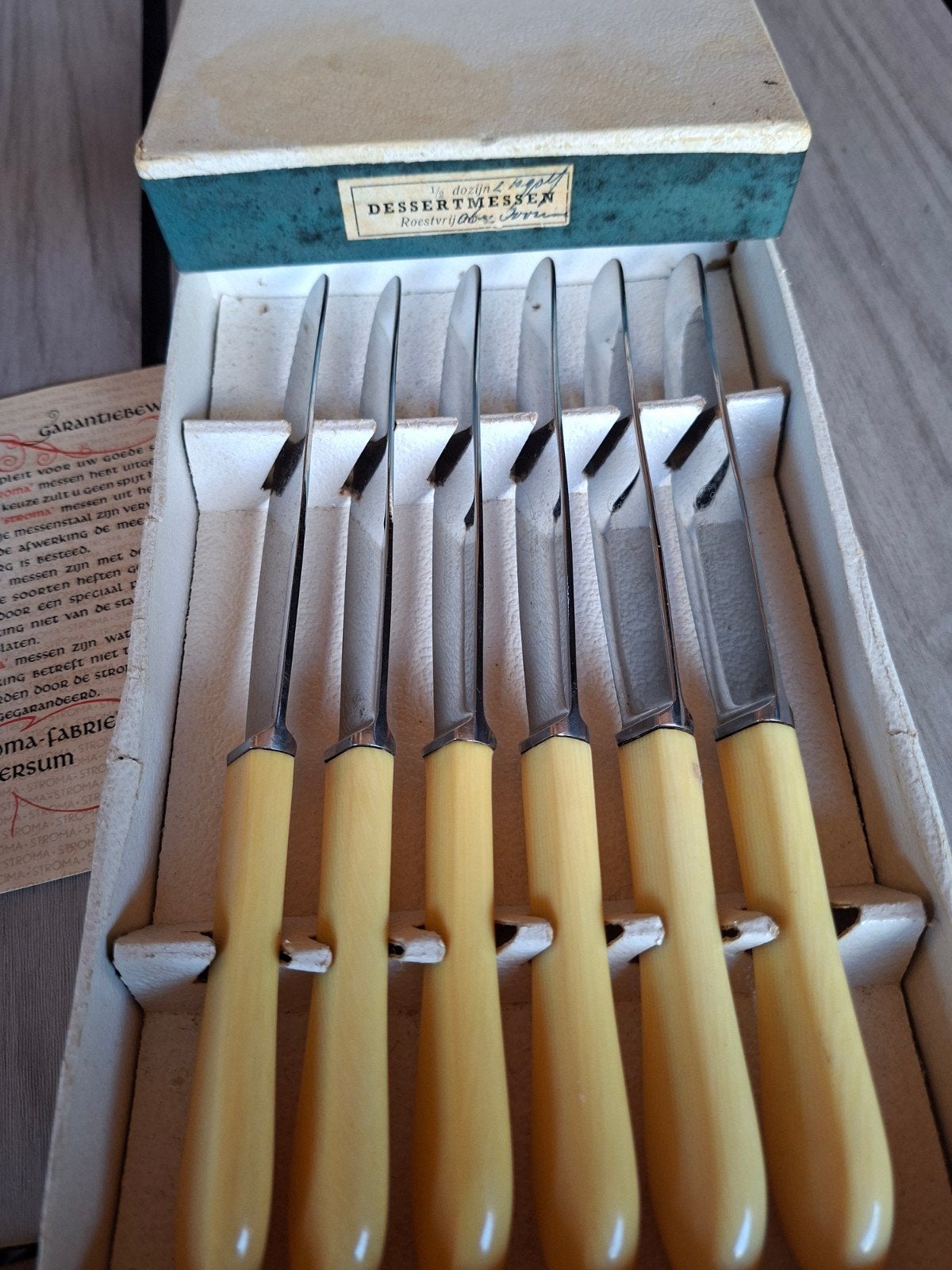 6 dessertmessen merk Stroma nieuw in doos, Ophalen