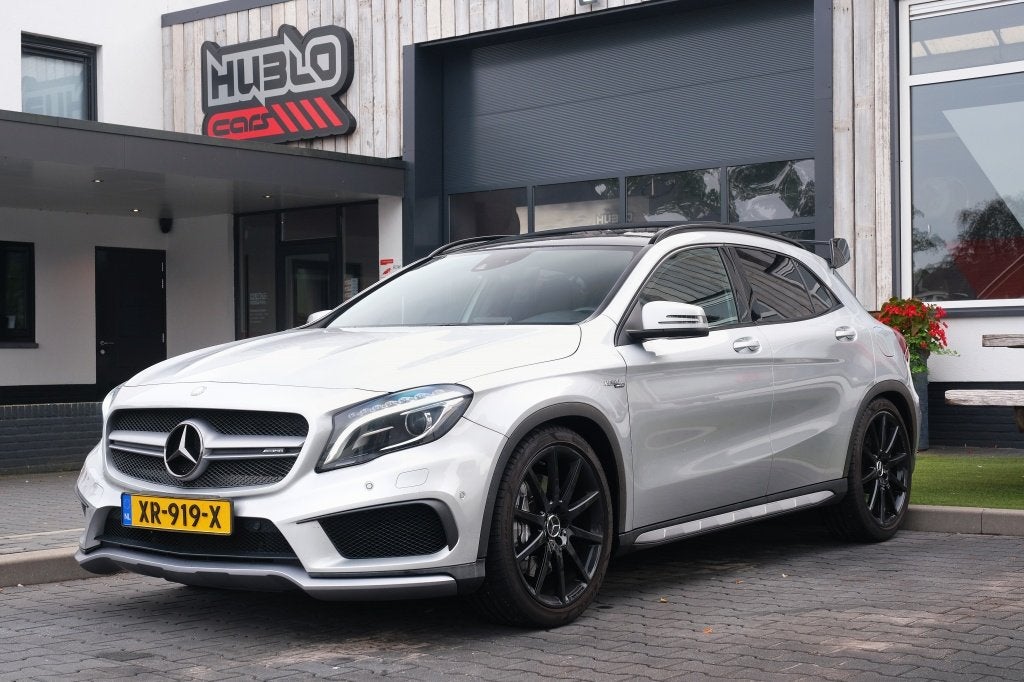 Mercedes-Benz GLA AMG 45 4M Edition 1 Pano, Kuipstoelen, Rec, Dealer onderhouden, Gebruikt, 4 cilinders, Leder