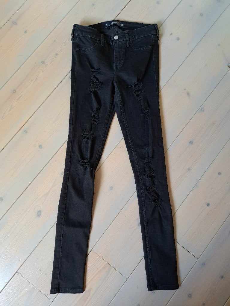 Zwarte Jeans van Hollister, Zwart, Ophalen of Verzenden, W27 (confectie 34) of kleiner, Gedragen