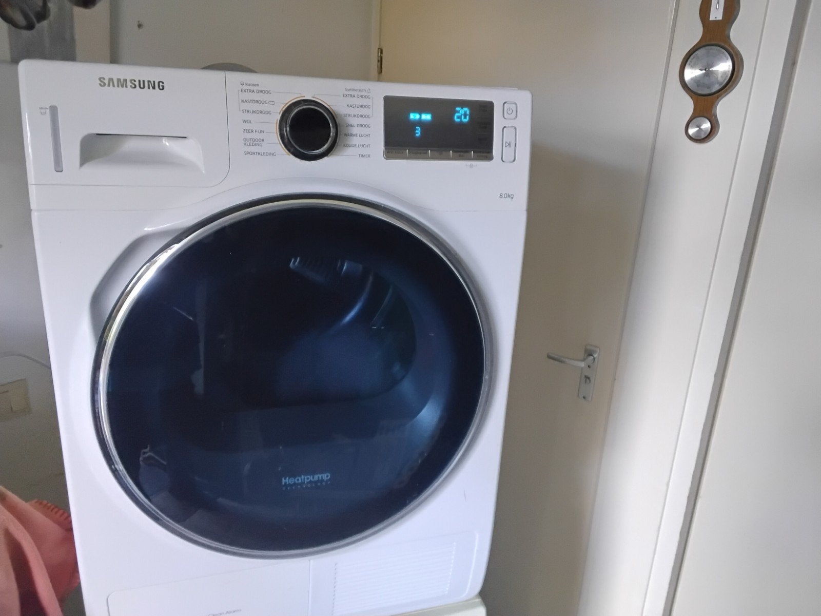 Samsung Warmtepompdroger 8 kg A+++ Eco Groen ( heatpomp ), Witgoed en Apparatuur, Ophalen, 6 tot 8 kg, Minder dan 85 cm, Zo goed als nieuw
