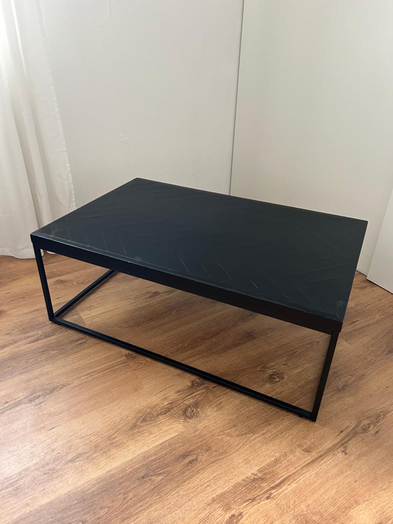 Zwarte salontafel visgraat, Huis en Inrichting, Tafels | Salontafels, Ophalen, 100 tot 150 cm, 50 tot 100 cm, Zo goed als nieuw