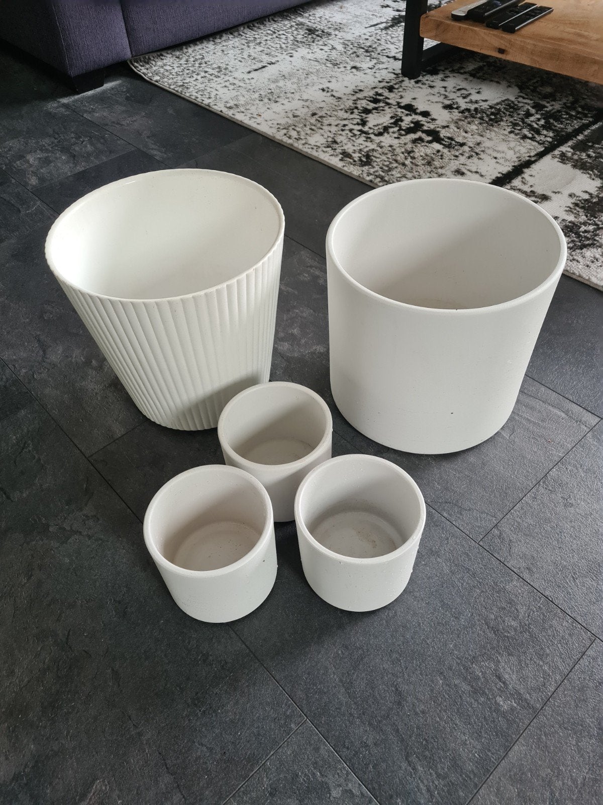 MOOIE PRIJS !!!! WITTE PLANTENPOTTEN  NU MAAR 35 EURO !!, Tuin en Terras, Gebruikt, Rond, Binnen, Minder dan 40 cm