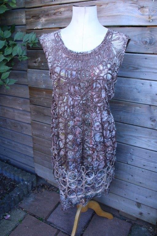 Jurk brons Didi mt L Vaste prijs, Kleding | Dames, Overige kleuren, Maat 42/44 (L), Didi, Ophalen of Verzenden