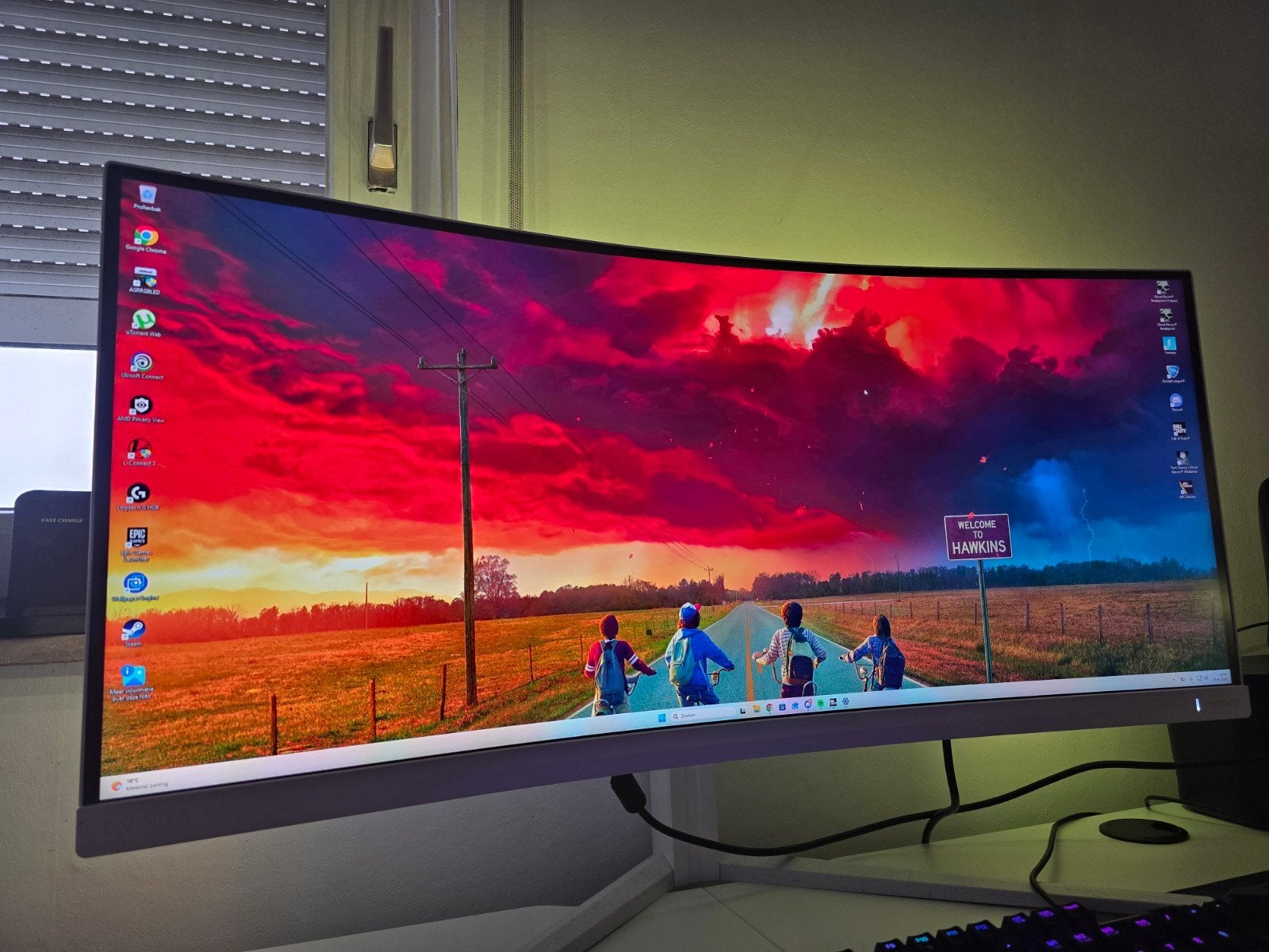 Philips Evnia 34M2C5501A/00 – 34 Curved Ambylight UW monitor, Gaming, VA, Ophalen of Verzenden, Zo goed als nieuw