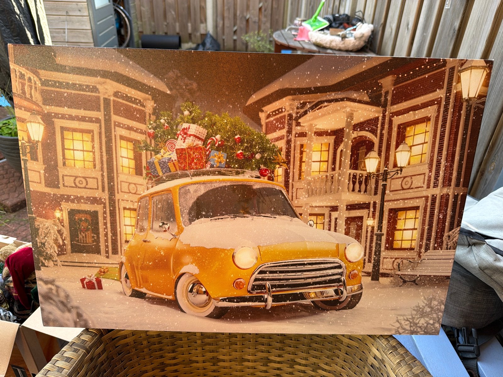 Schilderij met licht kerst Intratuin, Ophalen of Verzenden