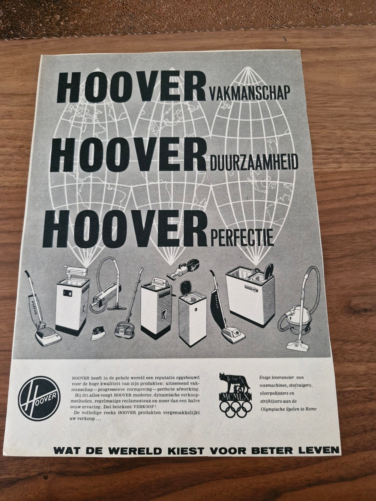 Hoover Advertentie - Vakmanschap, Duurzaamheid, Perfectie, Ophalen of Verzenden