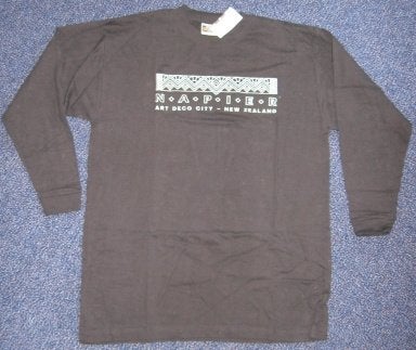 T-shirt lange mouw, L, Nieuw-Zeeland Napier (art deco) NIEUW, Ophalen of Verzenden, Nieuw, Maat 52/54 (L), Zwart