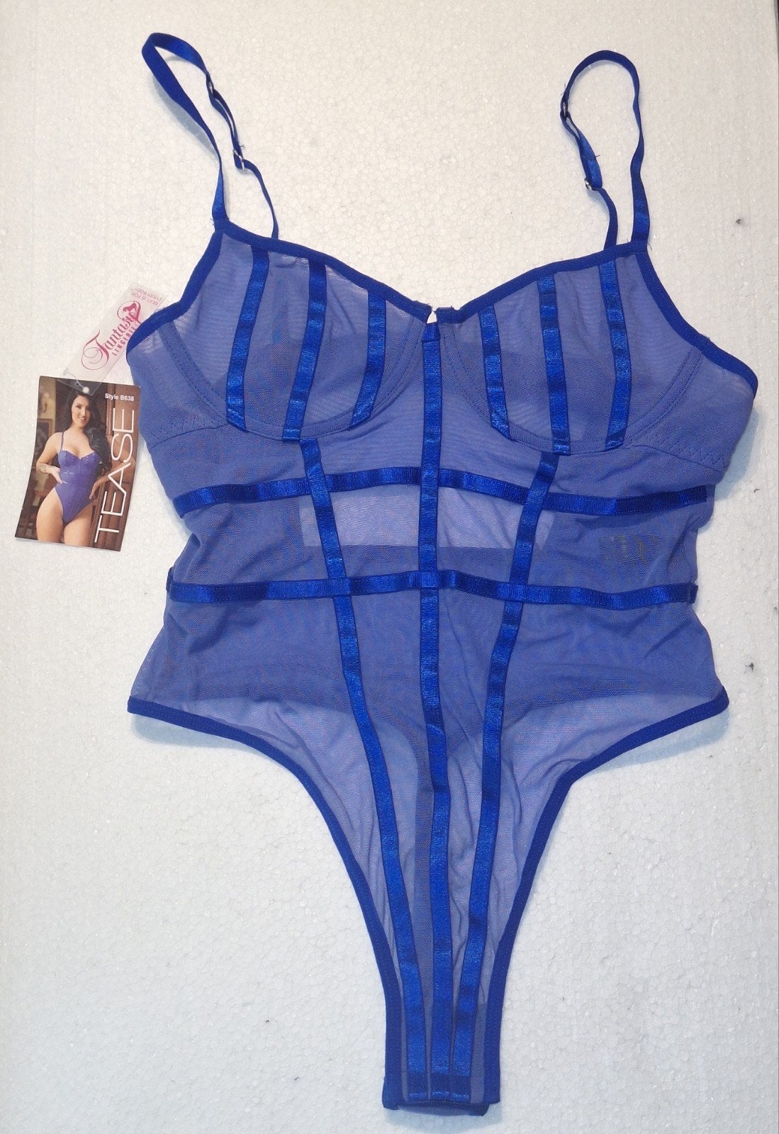 Sexy cobalt blauwe body van Fantasy Lingerie M/L, Kleding | Dames, Ondergoed en Lingerie, Fantasy Lingerie, Verzenden, Blauw, Body of Korset