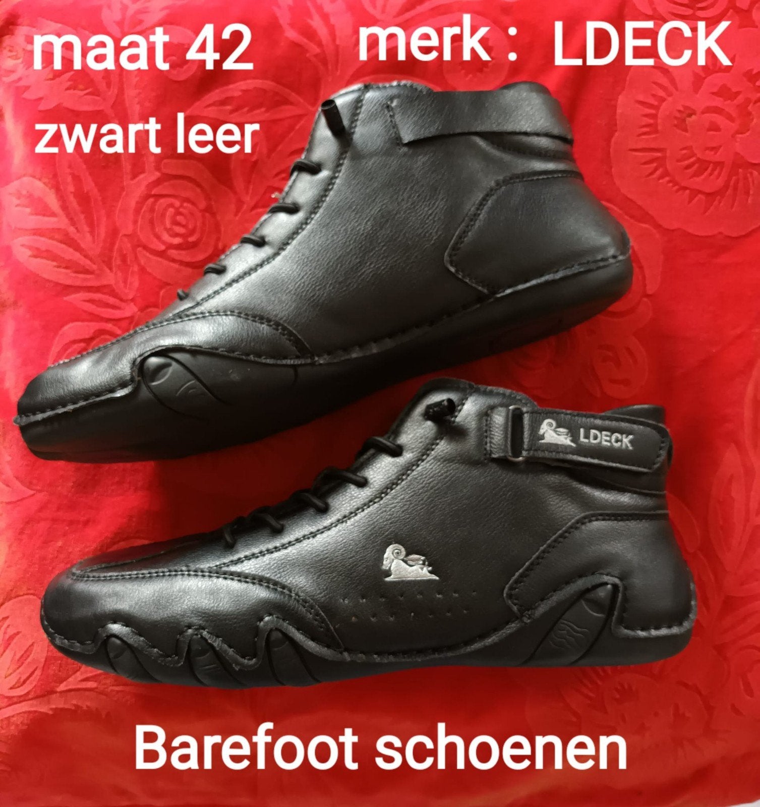 LDECK Barefoot Schoenen Zwart Leer Maat 42, Verzenden, Zo goed als nieuw, Zwart